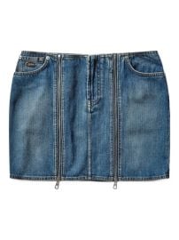 Jean Paul Gaultier two-zip Detail Denim Mini Skirt | Blue | FARFETCH at Farfetch